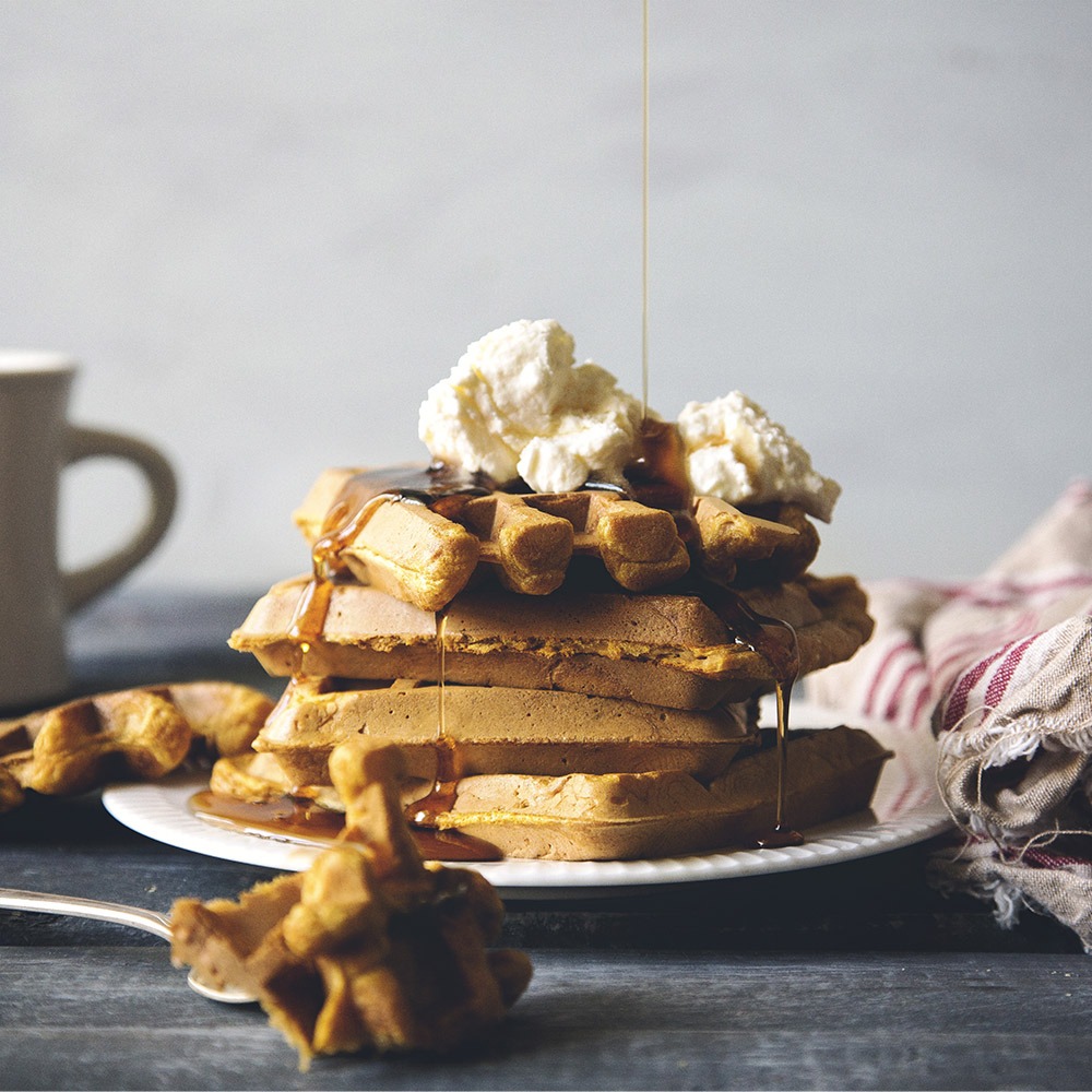 Pumpkin Cinnamon Waffles - Olive Oil Critic