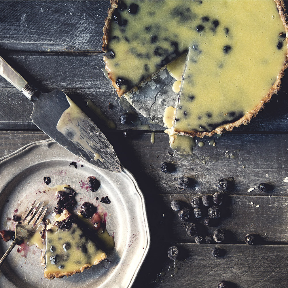 Blueberry Custard Tart - Olive Oil Critic
