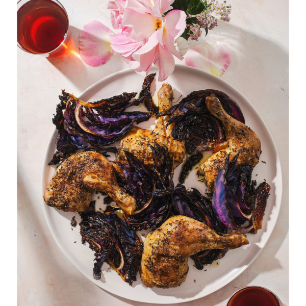 Sheet Pan Crispy Chicken and Red Cabbage Dinner